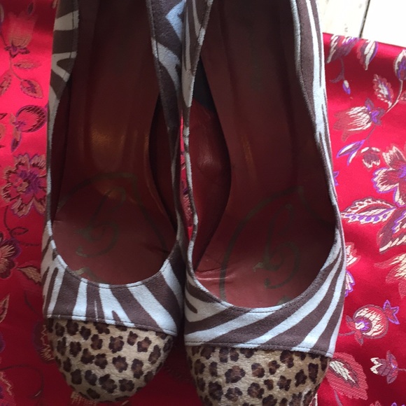Funky 4 inch zebra, leopard print heels - Picture 5 of 6